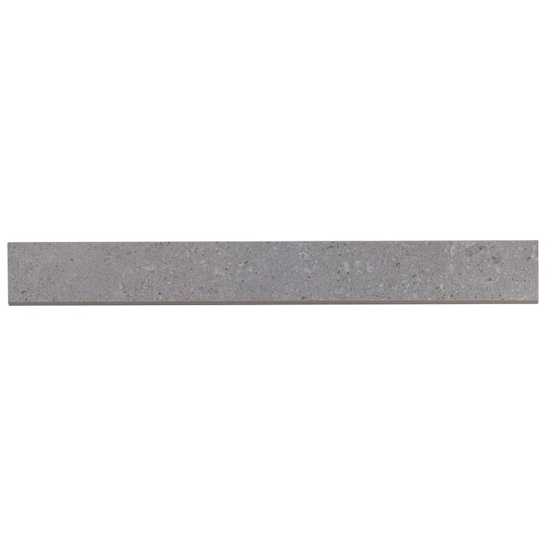 Ivy Hill Tile Iris Fumo Gray 2.75 in. x 23.62 in. Matte Porcelain Bullnose Wall Tile Trim