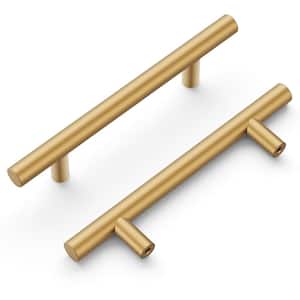 Heritage Designs 3-3/4-in (96mm) Center-to-Center Brushed Brass Drawer Bar Pull (10-Pack )