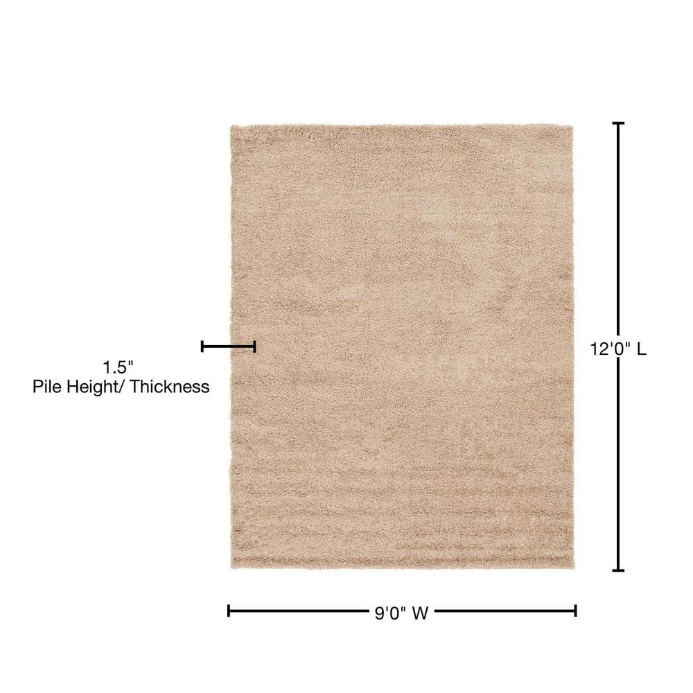 Luxurious Reversible Blue Shag Rug 9' x 12' - Stain-Resistant and Washable