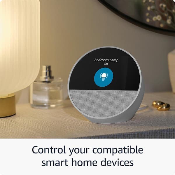 Amazon Echo Spot Smart Alarm Clock with Vibrant Sound Plus Alexa