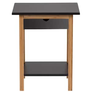 Black 1-Drawer End Table