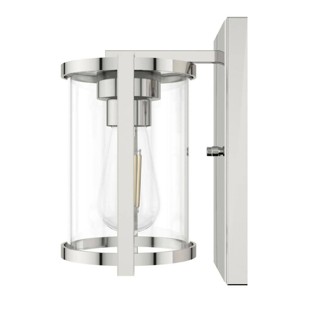 Polished Nickel Dimmable Art Deco Wall Sconce