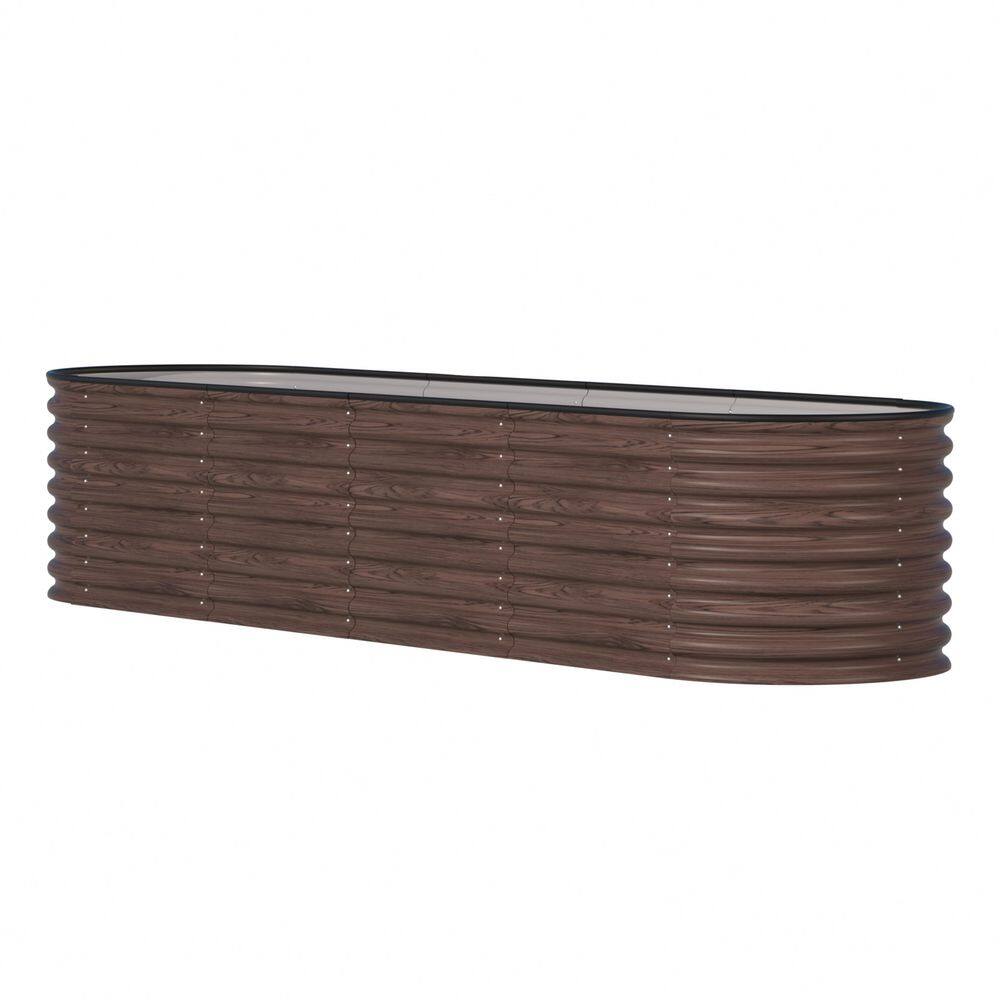 8 ft. x 2 ft. x 2 ft. Galvanized Steel Raised Garden Bed 9-in-1 Planter Box Outdoor, Carbonized