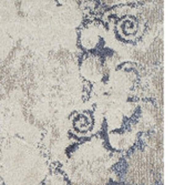 8 X 11 Blue, Ivory Oriental Runner Rug