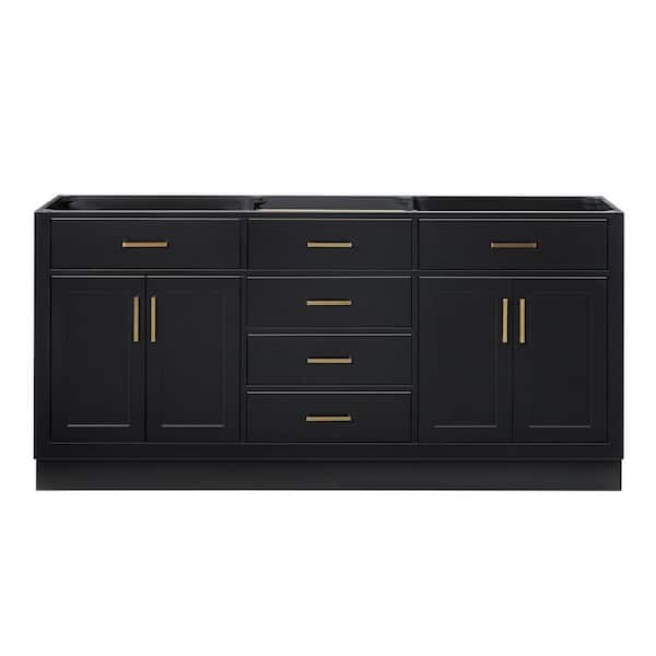 Hepburn 72 in. W x 21.5 in. D x 34.5 in. H Bath Vanity Cabinet without Top in Black