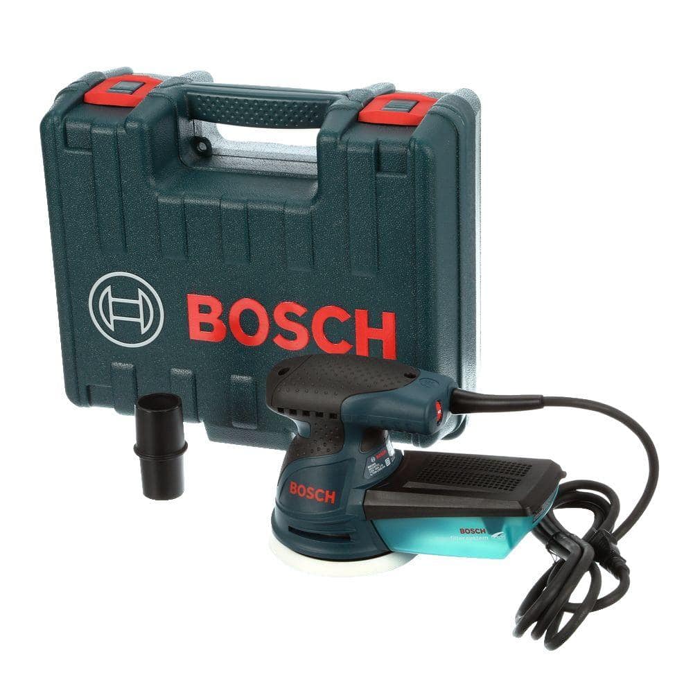 Bosch 2.5 Amp 5 in. Corded Variable Speed Random Orbital Sander Polisher Kit with Hard Carrying Case ROS20VSK The Home Depot