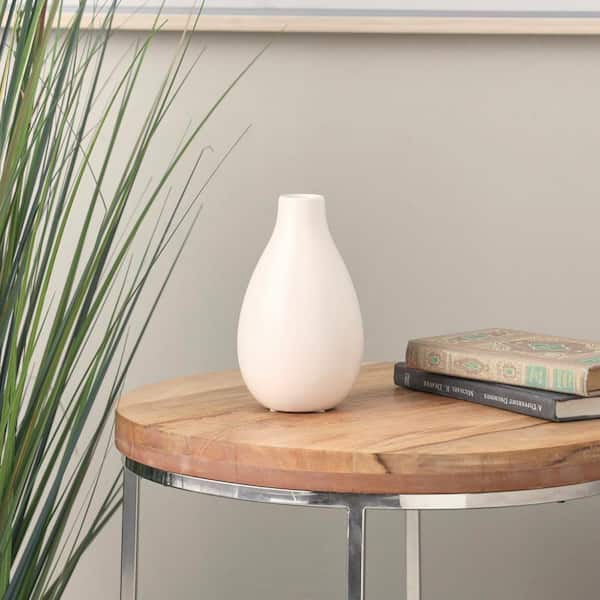 Litton Lane Cream Minimalistic Ceramic Decorative Vase