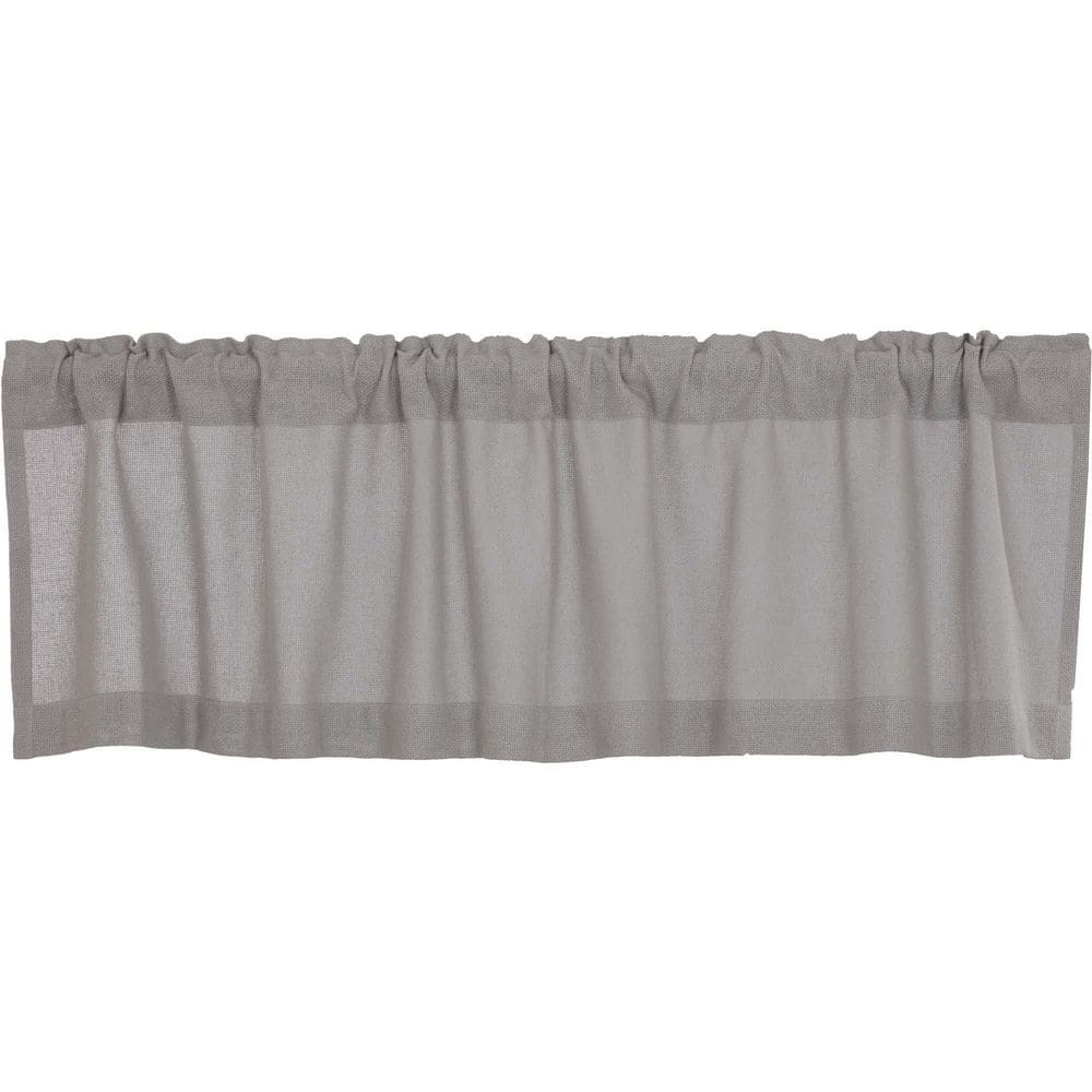 Dove Grey Burlap Rod Pocket Valance 16x60