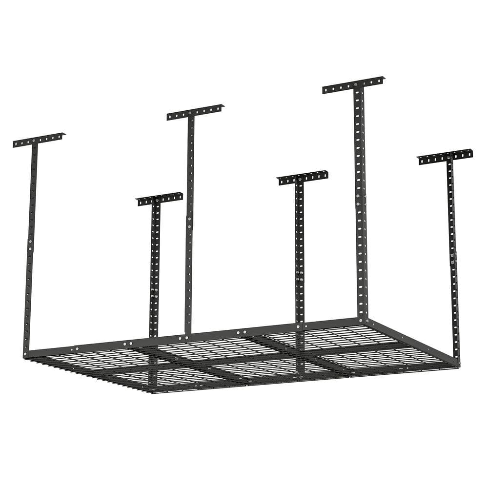 96 in. W x 45 in. H x 36 in. D Black Heavy Duty Metal Height-Adjustable Ove
