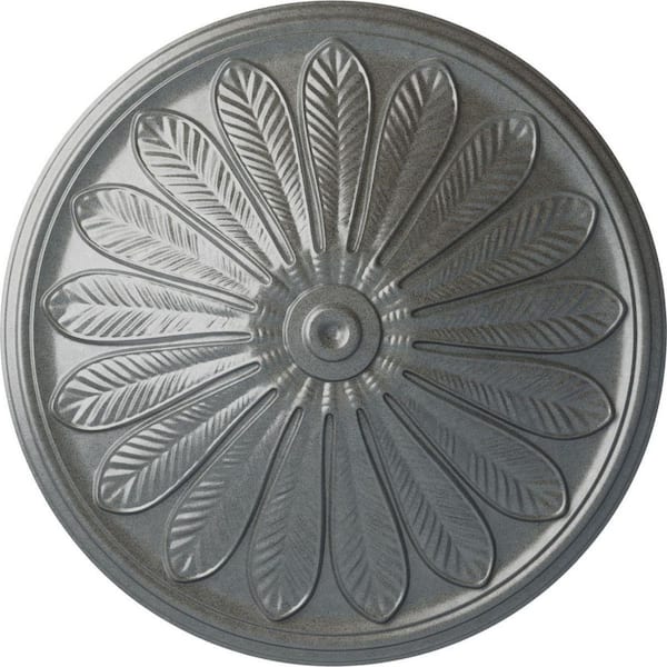 Ekena Millwork 25-1/2 in. x 5-1/2 in. Brontes Urethane Ceiling Medallion (Fits Canopies upto 3-5/8 in.), Platinum