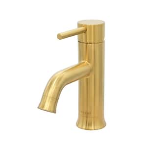 Aruba Collection. Single Hole Single-Handle Bathroom Faucet. in Brushed Gold