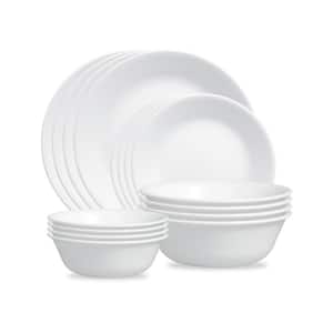 Winter Frost White 16-Piece Dinnerware Set (Service for 4) in White