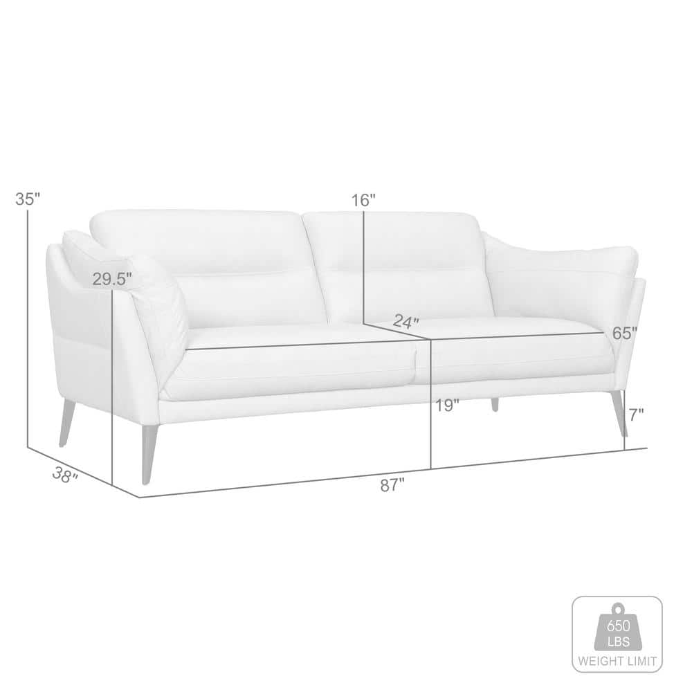 Mint Faux Leather Tufted Lawson Sofa with Sloped Arms