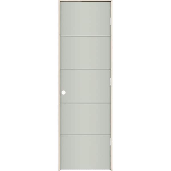 JELD-WEN 24 in. x 80 in. Left-Hand Solid Core Fog Composite Single Prehung Interior Door