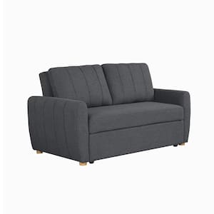 Giles 66.5 in. Charcoal Polyester Full Size Sofa Bed