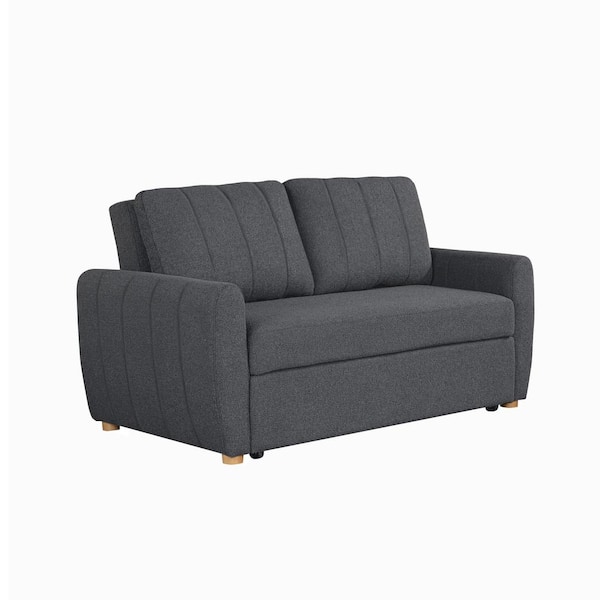 Serta Giles 66.5 in. Charcoal Polyester Full Size Sofa Bed