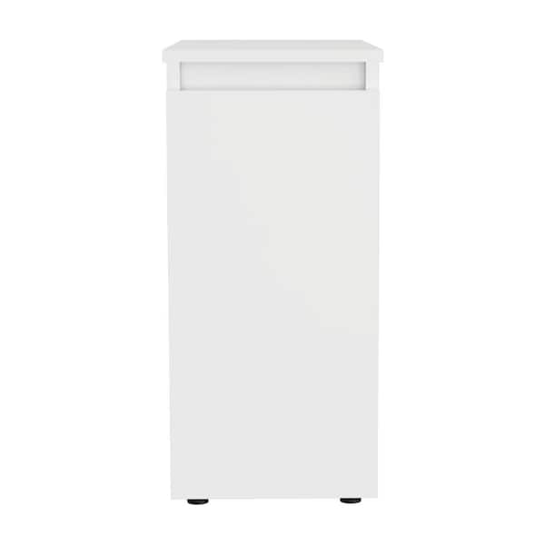 10.23 in. W x 20.27 in. D x 23.68 in. H Bathroom Storage Wall Cabinet in White Bathroom Storage Liftable Top One Drawer
