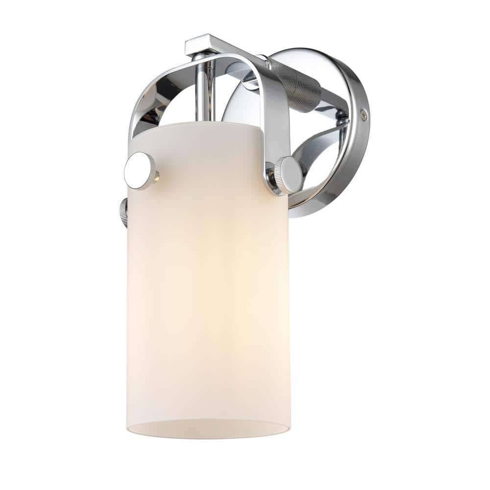 Pilaster II Cylinder 4.5 in. 1-Light Polished Chrome Wall Sconce with Glass Shade price history on PriceWatchPro