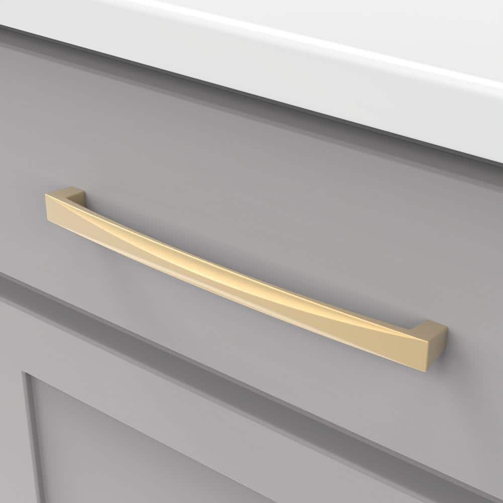Flat Ultra Brass Modern Cabinet Handle Bar, 8-13/16 inch