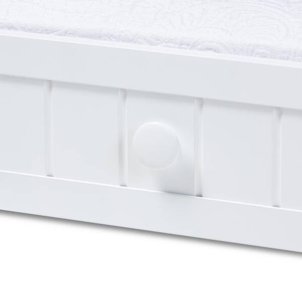 Baxton Studio Neves White Twin Trundle 158 9658 HD The Home Depot