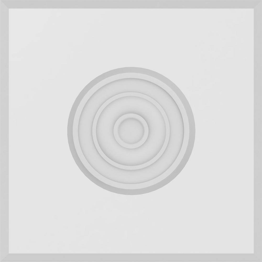 White Beveled Edge Bullseye Rosette Trim Block