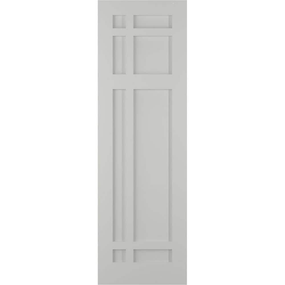 12 in. x 76 in. Flat Panel True Fit PVC San Juan Capistrano Mission Style Fixed Mount Shutters Pair in Hailstorm Gray price history on PriceWatchPro