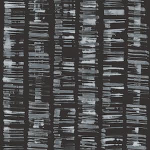 Bazaar Collection Black/Teal Aztec Stripe Motif Design Non-Woven Non-Pasted Wallpaper Roll (Covers 57 sq.ft.)
