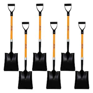 Transfer Shovel 41 in. Durable Handle Length Fiberglass Rubber Grip D-Handle Ashman Heavy-Duty Square Shovel (6-Pack)