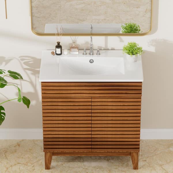HOMEIBRO 3-Hole 30 in. W x 18.25 in. D Classic Contemporary