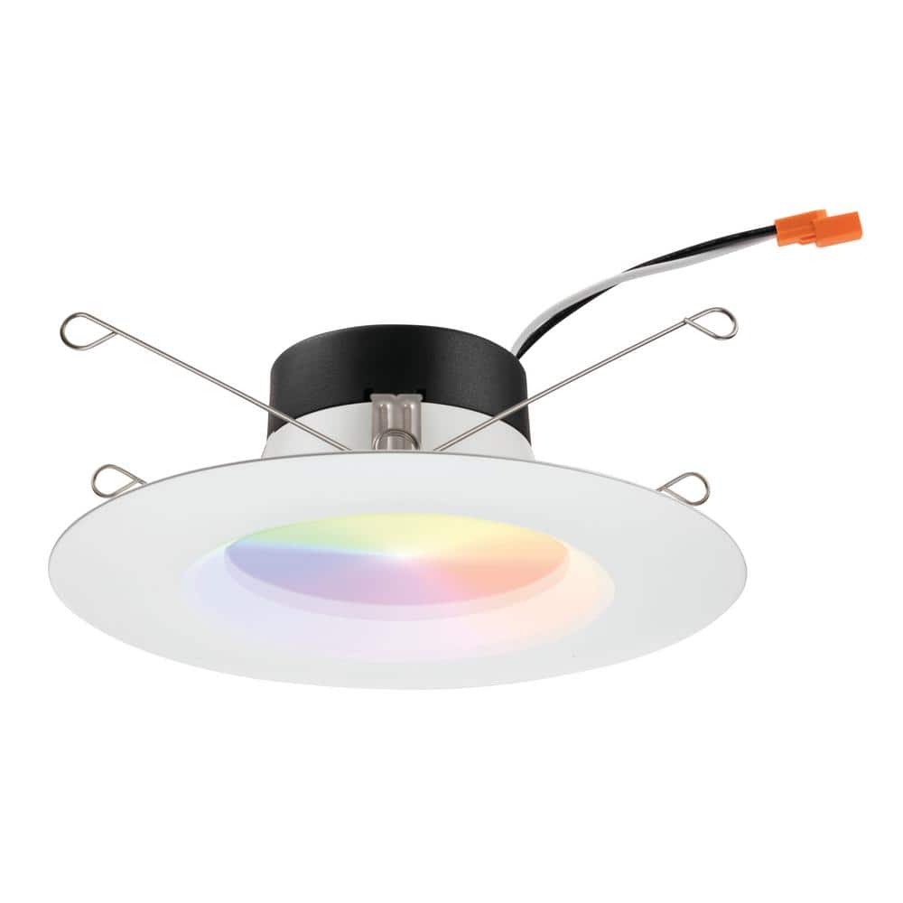 Matte White Aluminum Smart LED Retrofit Downlight Kit, 5-6 Inch, 4 Pack