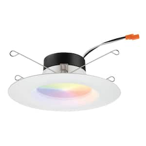RB 6 in. CA T20 Smart Tunable CCT and Color Changing Integrated LED Retrofit White Housing Required Recessed Light Trim