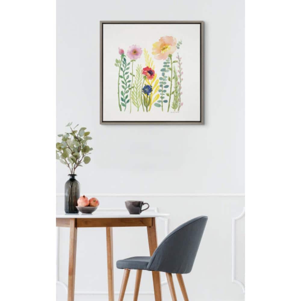 Patricia Shaw 22"x22" Colorful Floral and Fern Canvas Print