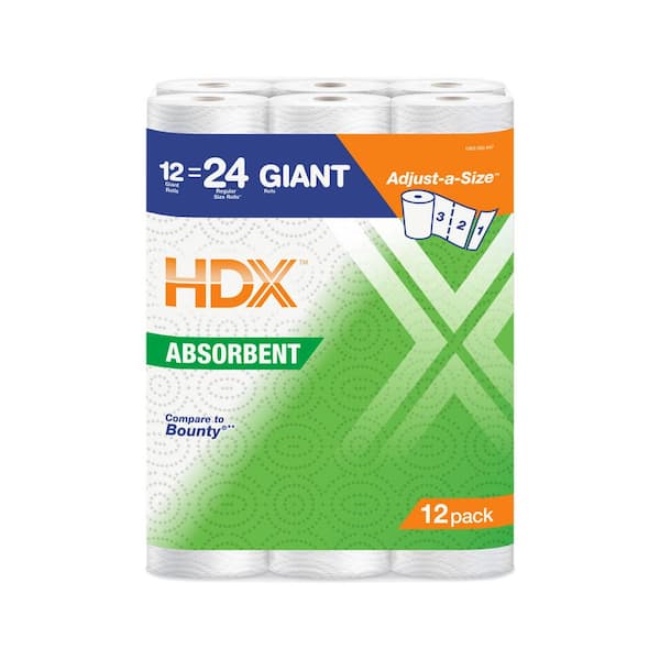 Premium Adjust-A-Size, White Paper Towel Rolls (48 Giant Rolls)