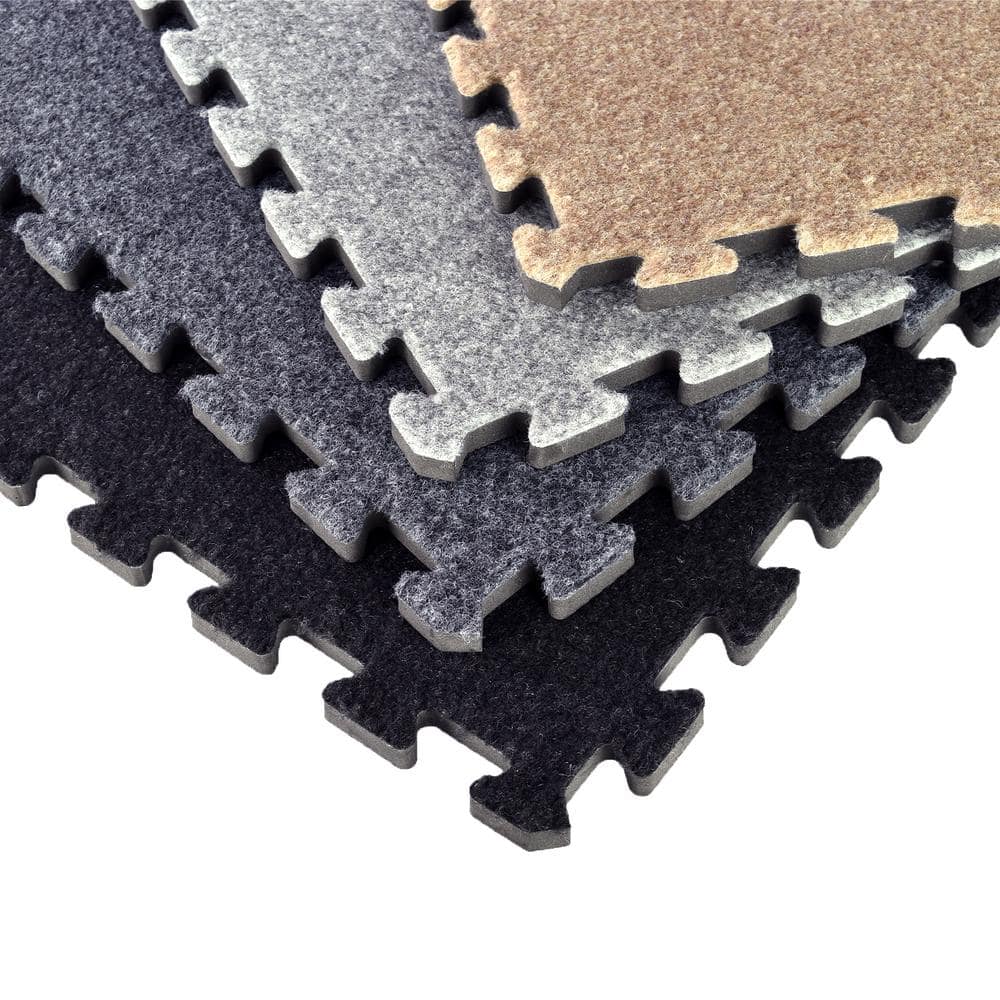 Royal Dark Gray Polyester Interlocking Carpet Tiles 24" x 24"