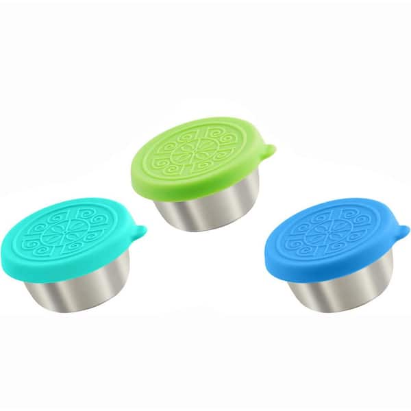 Portion Cup Salad Dressing Container 1.6 oz Stainless Steel with Lids Leakproof Food Storage for 6-Pack