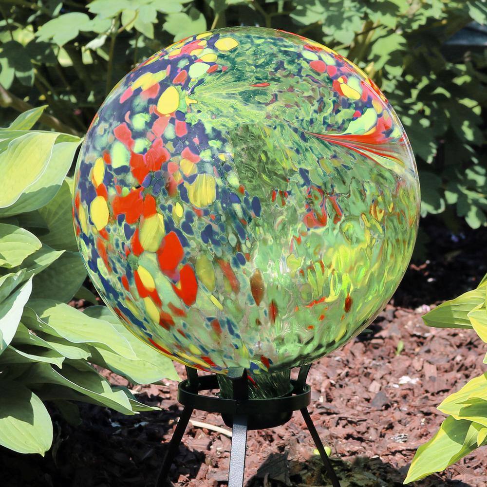 Green Artistic 10-Inch Glass Outdoor Gazing Globe