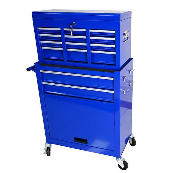 13in High Capacity Rolling Tool Chest with Wheels and Drawers, 8-Drawer Side Tool Cabinets