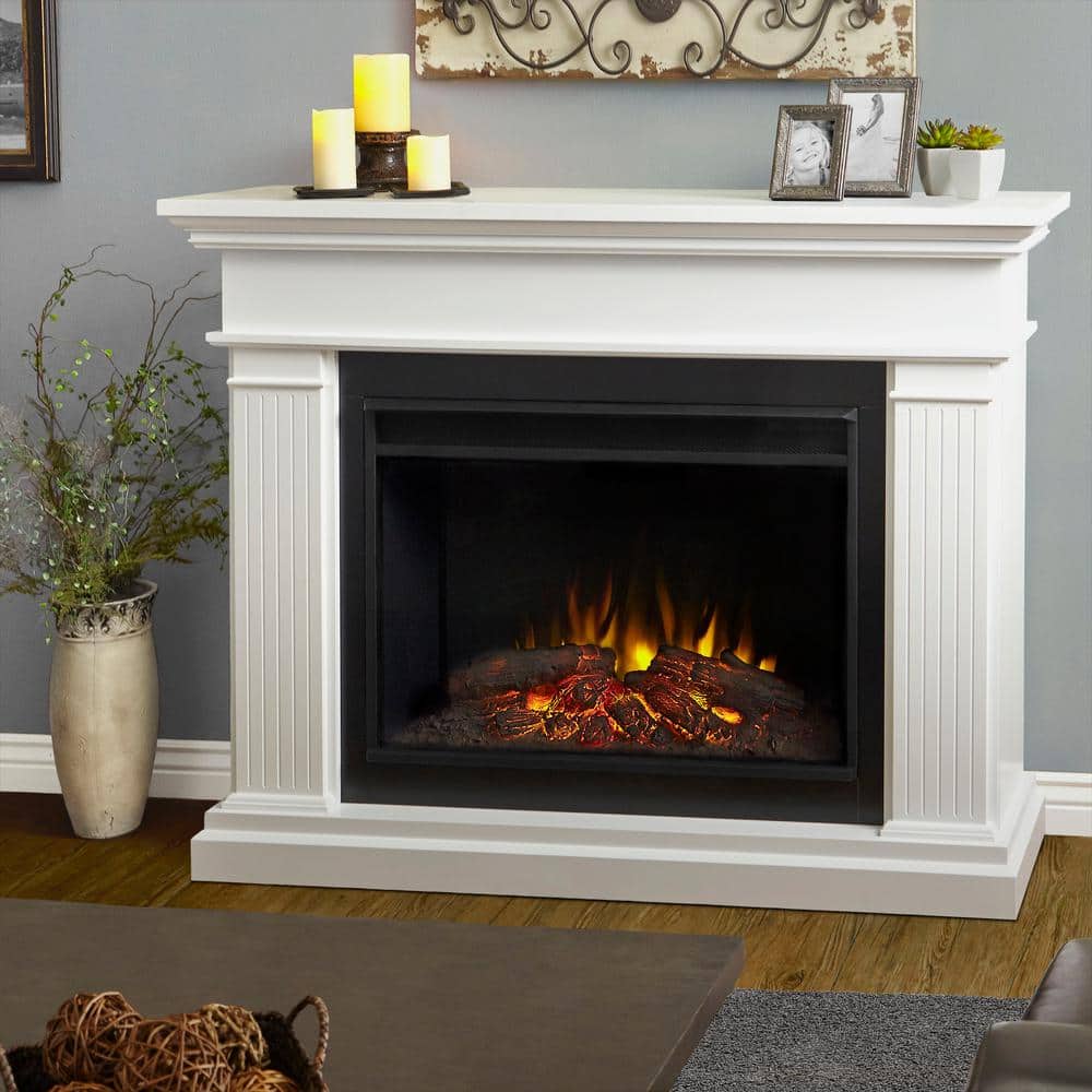 Real Flame Centennial Grand 55 5 In Freestanding Wooden Electric Fireplace White 8770e W The Home Depot Real Flame Centennial Grand 55 5 In, Ledgestone 55 Mantel Led Electric Fireplace White