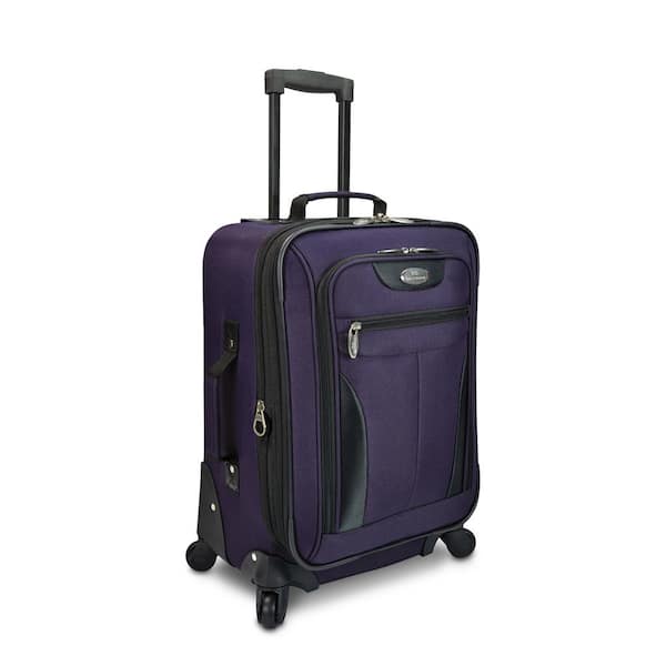 Traveler's Choice The Art of Travel Carry-On Spinner Luggage, Purple