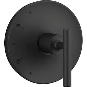Purist 1-Handle Tub and Shower Faucet Trim Kit with Lever Handle in Matte Black (Valve not Included)