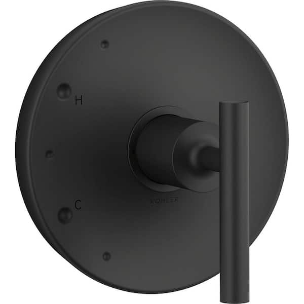 KOHLER Purist 1-Handle Tub and Shower Faucet Trim Kit with Lever Handle in Matte Black (Valve not Included)
