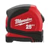 Milwaukee Compact 25 ft. SAE Tape Measure with Fractional Scale and 9 ft. Standout 48-22-6625