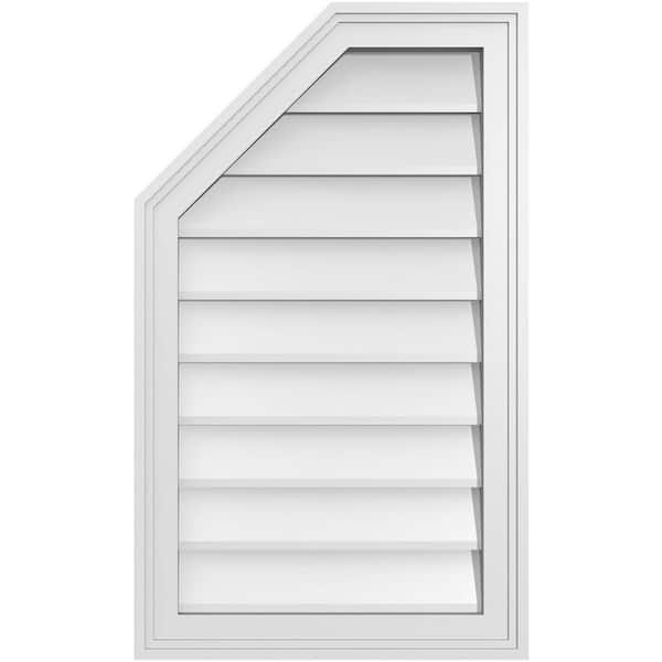Ekena Millwork 18 in. x 30 in. Octagonal Surface Mount PVC Gable Vent: Decorative with Brickmould Frame