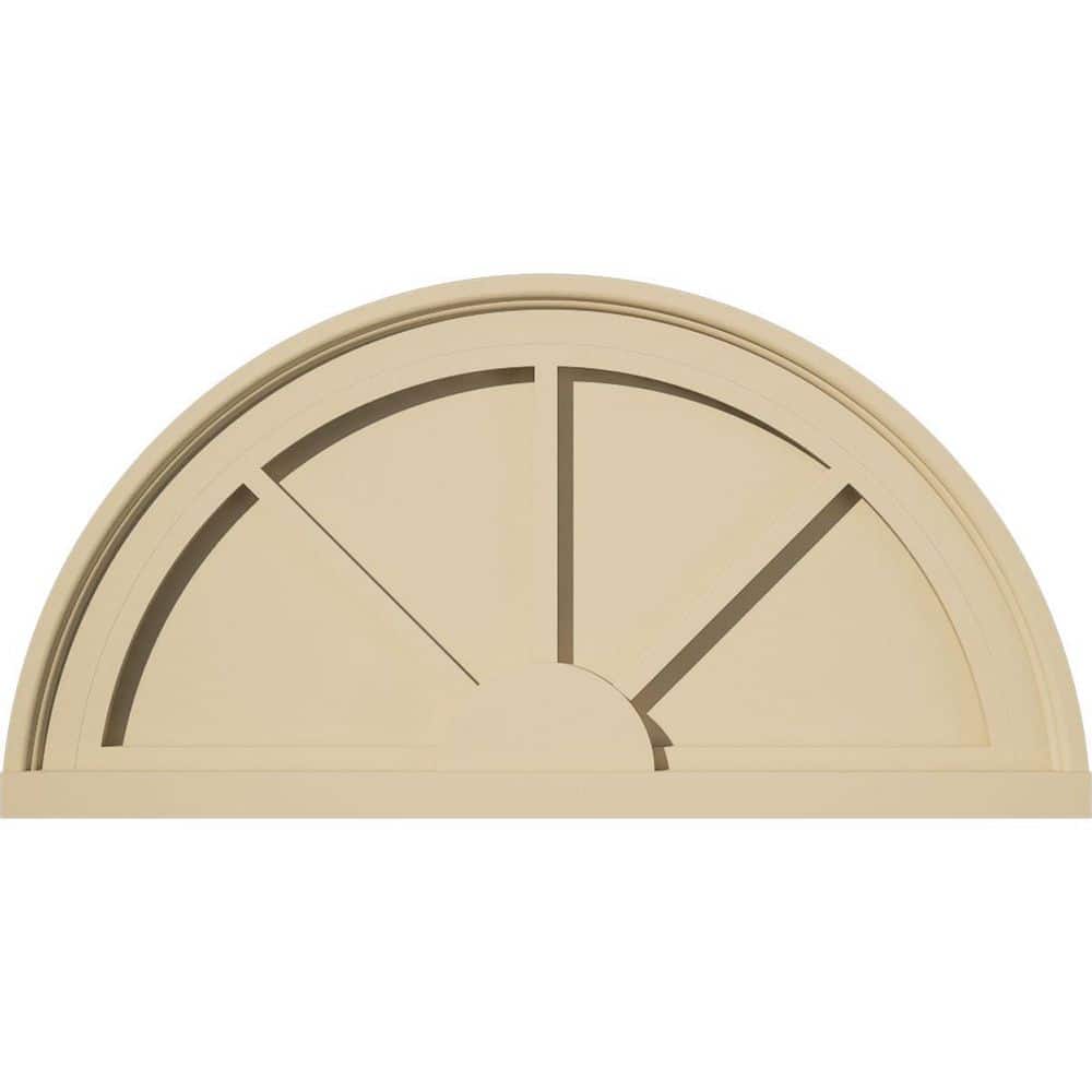 Pedss Ekena Millwork 24-in. W x 12-in. H x 2-in. P Half Round 3 Spoke ...