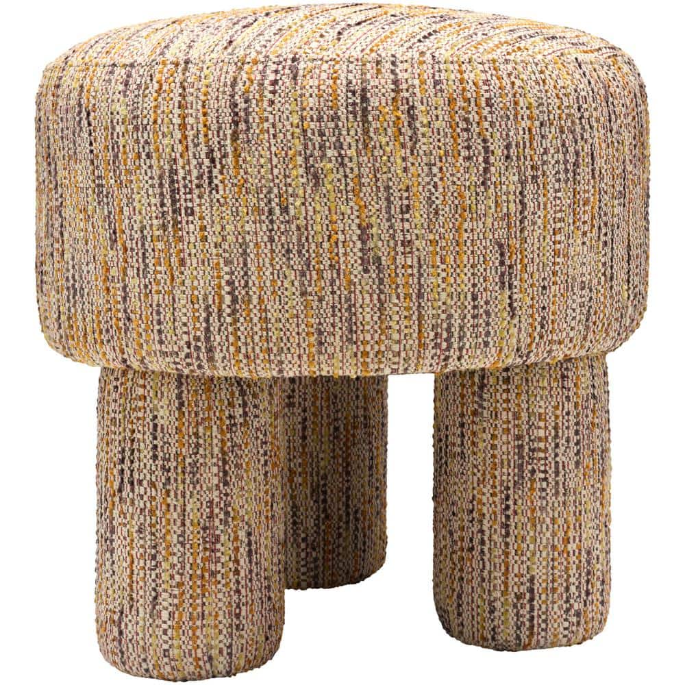 Kelli Modern Cotton Ottoman, Taupe, 19 in. H x 19 in. W x 19 in. D