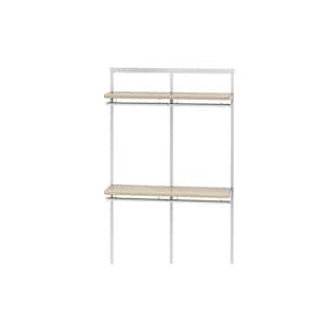 Everbilt Genevieve 6 ft. Birch Adjustable Closet Organizer Double and Long  Hanging Rods with Shoe Rack and 5 Shelves 90761 - The Home Depot