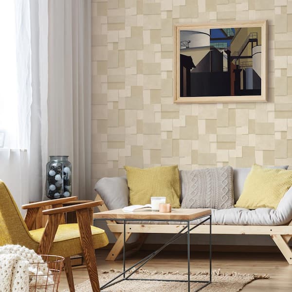 Duchamp Wheat Patchwork Metallic Wheat Wallpaper Sample