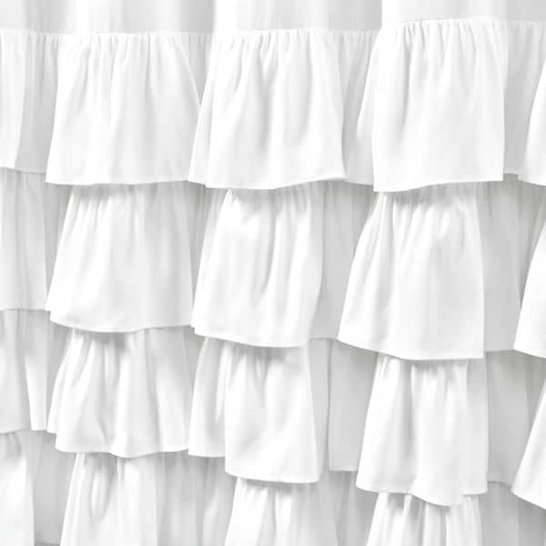 Lush Decor 72 in. x 72 in. Allison Ruffle Shower Curtain White