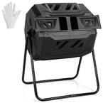 43 Gal. Black Tumbling Composter with Dual Rotating Chamber