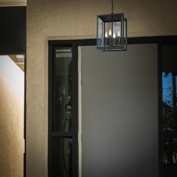 Golden Lighting - Tribeca 0.75 in 4-lights Natural Black (UV) Clear Glass Outdoor Pendant